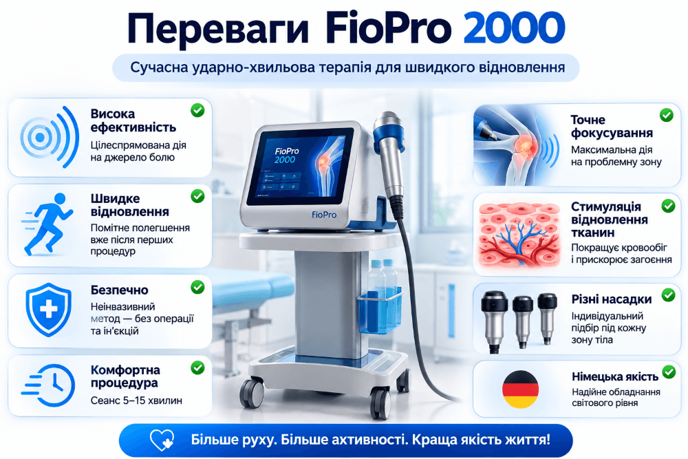 Ударно-хвильова терапія (УХТ): сучасний метод лікування болю в сухожиллях, фасціях і суглобах