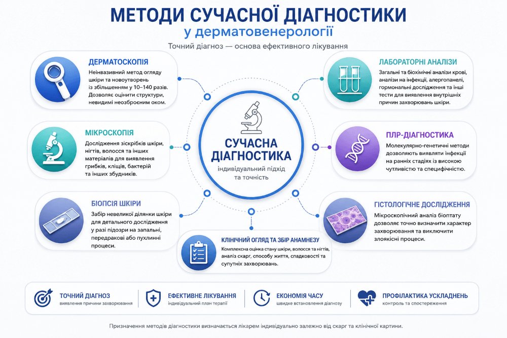 Дерматовенеролог у Кропивницькому — сучасна діагностика та лікування захворювань шкіри, волосся, нігтів та інфекцій, що передаються статевим шляхом