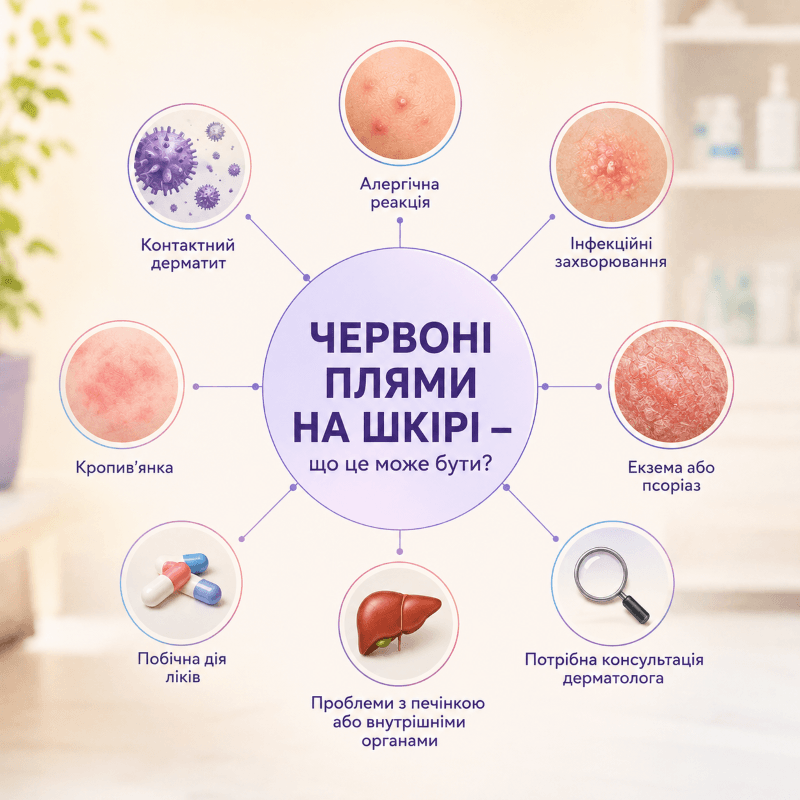 Червоні плями на шкірі — що це може бути?