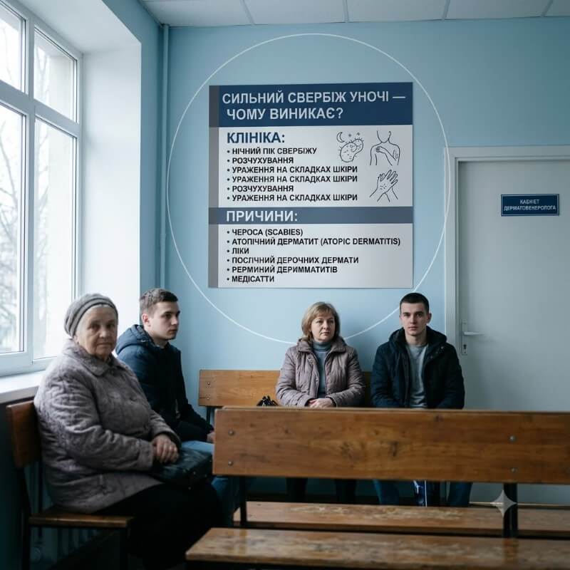 Сильний свербіж уночі — чому виникає