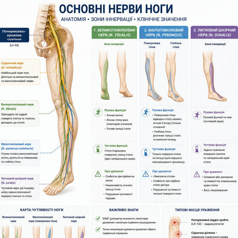 Звисаюча стопа: які нерви потрібно перевірити за допомогою ЕНМГ?