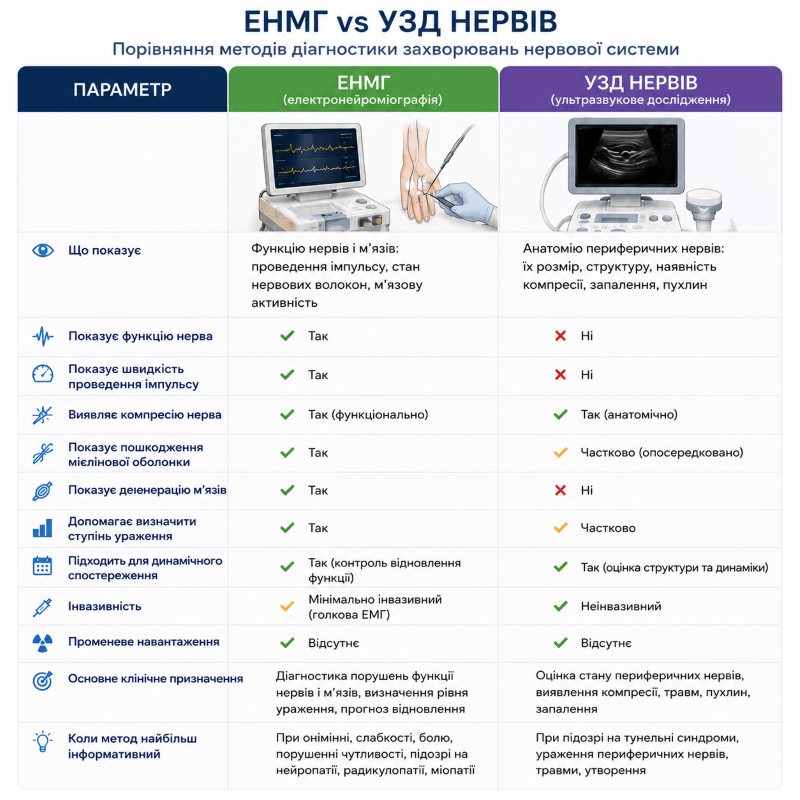 ЕНМГ чи УЗД нервів: яке дослідження краще?