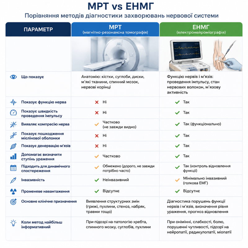 ЕНМГ чи МРТ: яке дослідження потрібне саме вам?