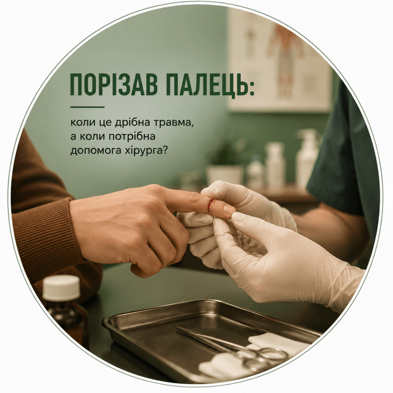 Порізав палець: коли це дрібна травма, а коли  потрібна допомога хірурга?