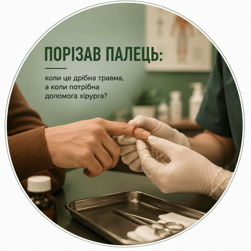 Порізав палець: коли це дрібна травма, а коли  потрібна допомога хірурга?