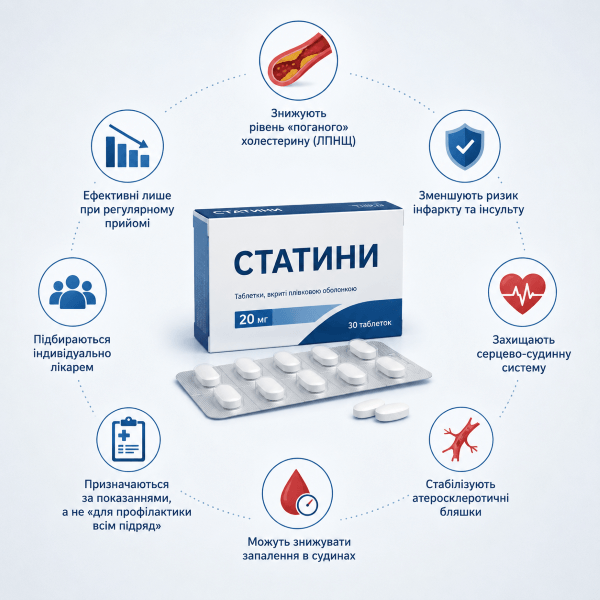 Статини без міфів: кому і навіщо їх призначають