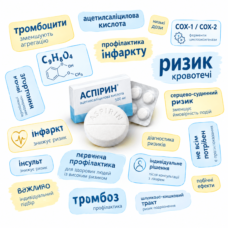 Аспірин для профілактики інфаркту: кому він потрібен, а кому може нашкодити