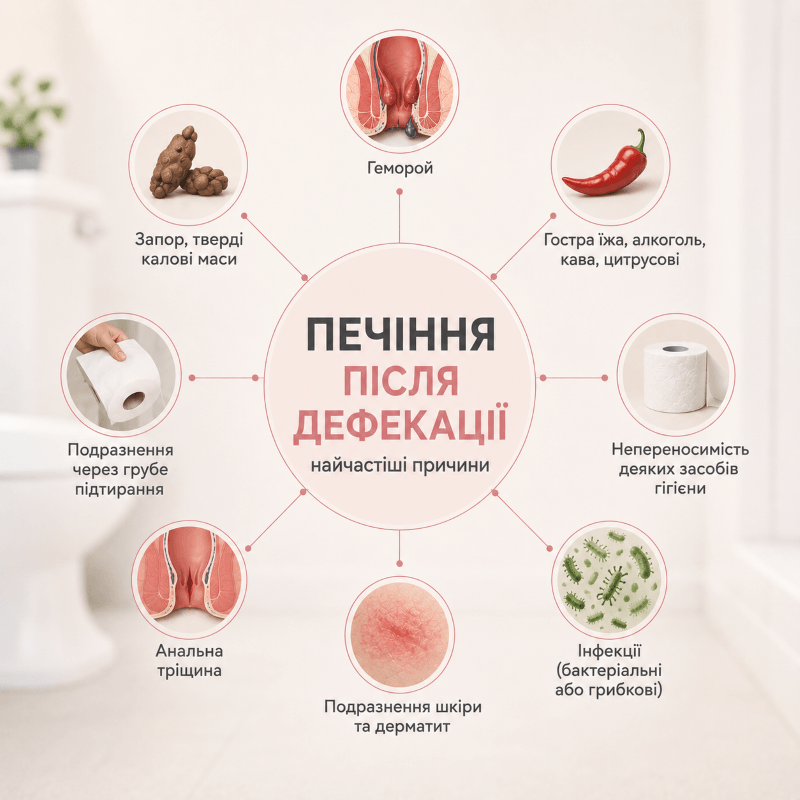 Печіння після дефекації: найчастіші причини