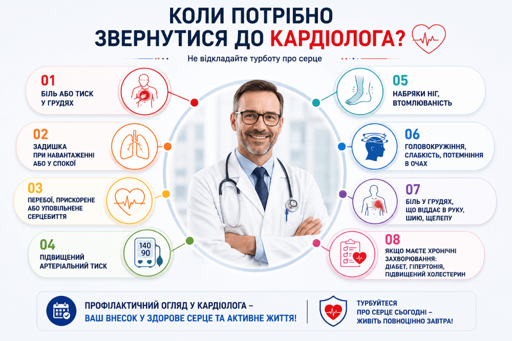 Кардіолог у Кропивницькому — консультація, діагностика та сучасне лікування захворювань серця